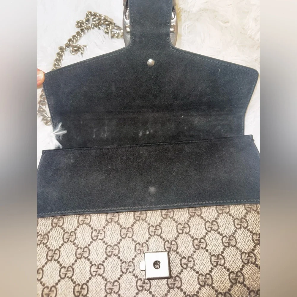 AUTHENTIC GUCCI Supreme dionysus medium black suede shoulder bag - Picture 6 of 9